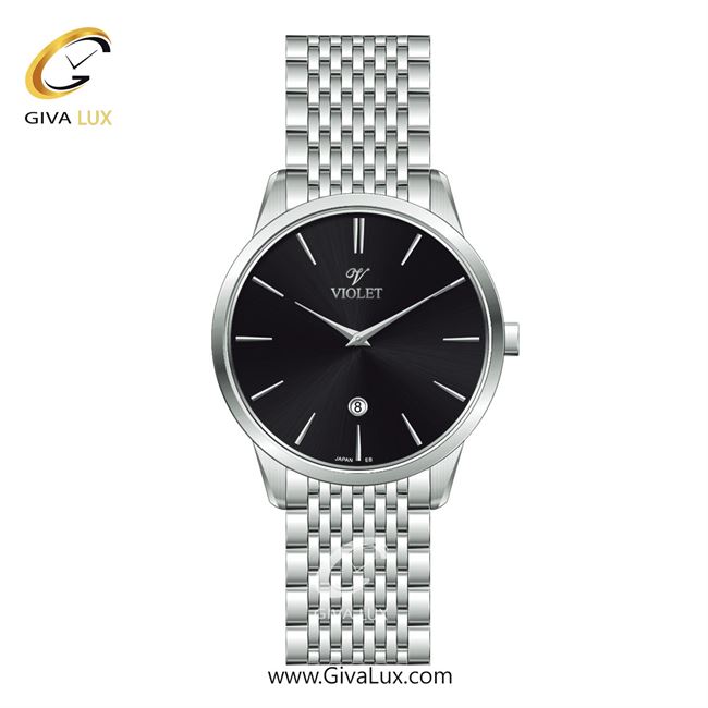 ساعت مچی اورجینال مردانه ویولت VIOLET نقره ای | نقره ای| مشکی| کد رفرنس 0639